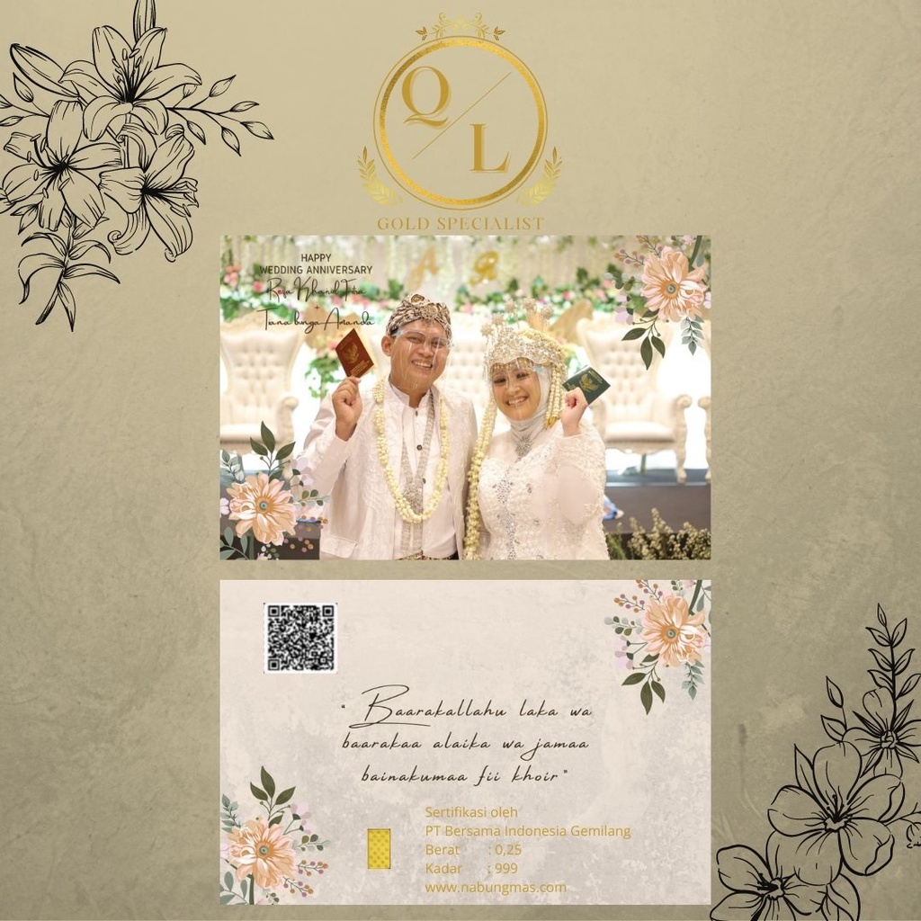 Custom Foto Logam Mulia LM Emasin Mini BIG Gold Emas 24K 1,0 0,5 0,25 | 1.0 0.5 0.25 Gambar