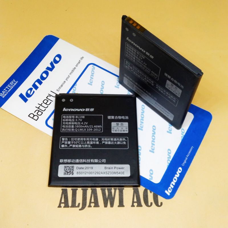 Baterai Batere Batre LENOVO A850 / A859 BL-198 Original Battery Handphone