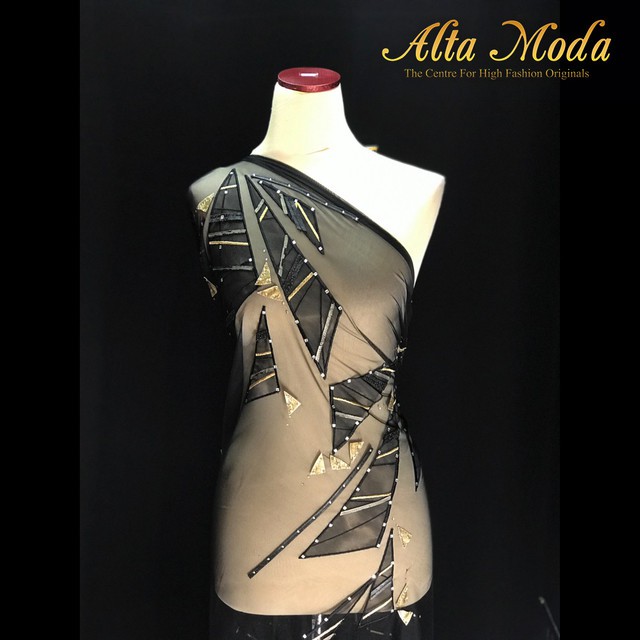 

Alta Moda Sequins Fancy Tile Based Bordir - Black (1M)