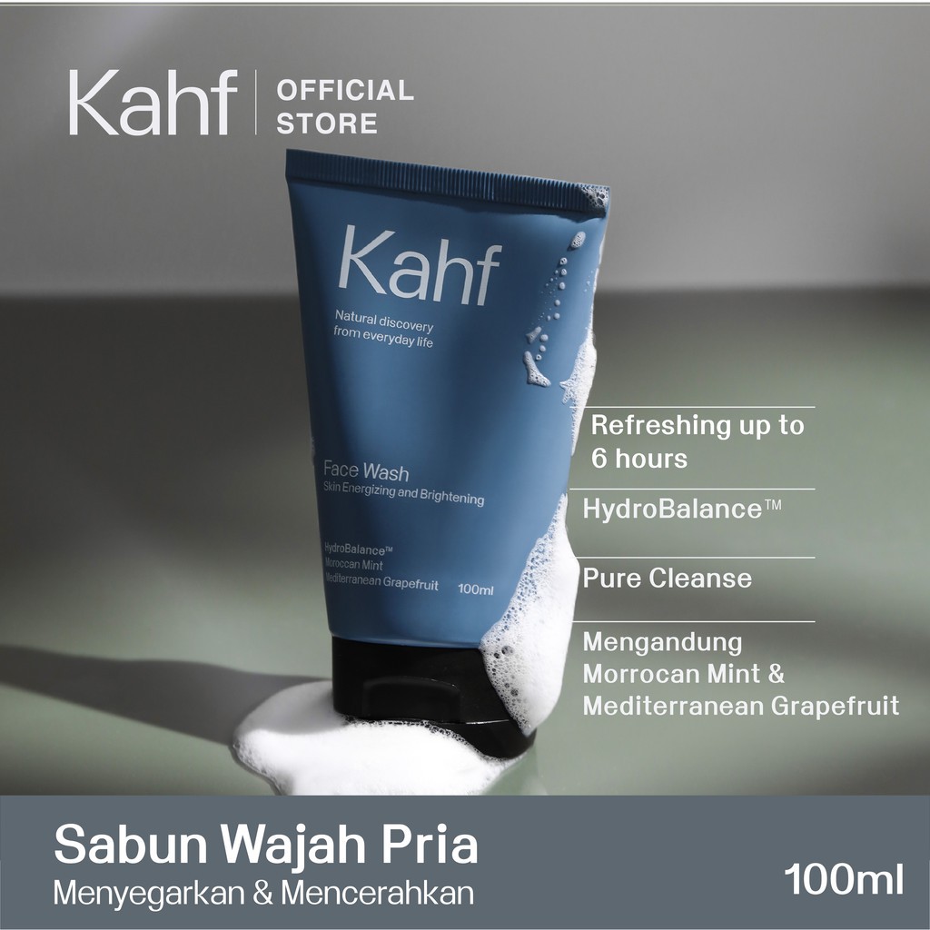 (BPOM) KAHF Skincare Cowok Halal Face Wash parfum Eau de Toilette Man pria / sabun wajah KAHF Acne Fight and Relaxing | Kahf Brightening and Cooling Body Wash 200 ml