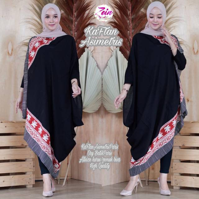 Kaftan Asimetris paris Zein Batik Solo / Batik Kondangan / Seragam batik dan kantor