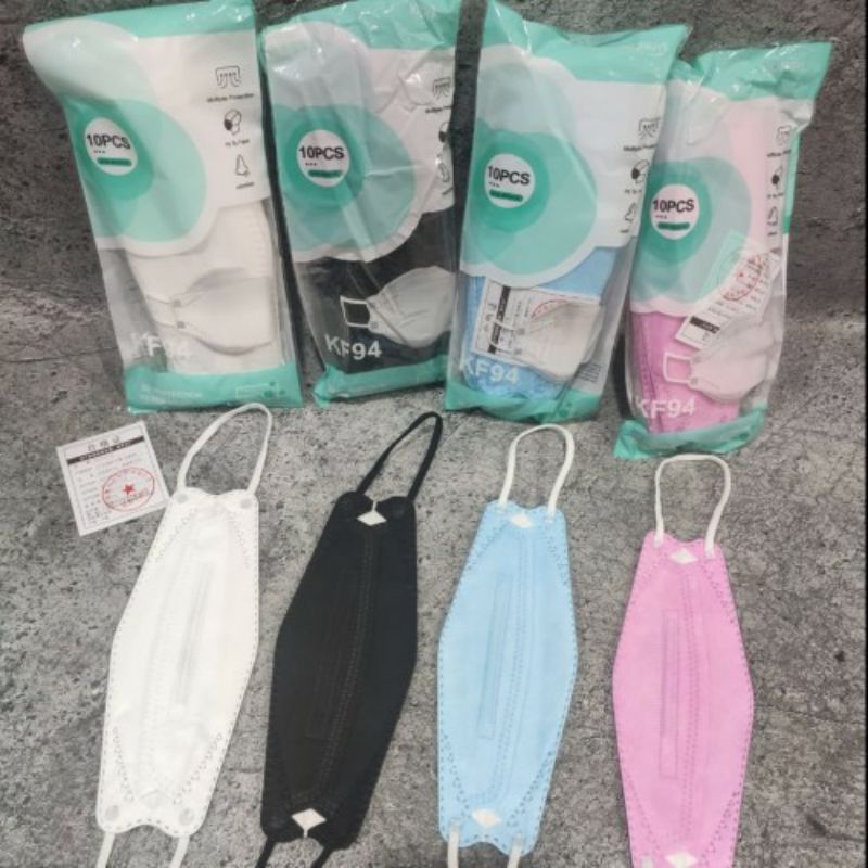 Masker EVO KF94 -- Hitam Putih Abu Biru Pink