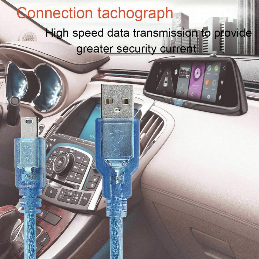 USB 2.0 Cable Type A to Mini B Male Blue Biru 5 PIN Data Charging Cord Adapter Kabel Data Phone Ardu