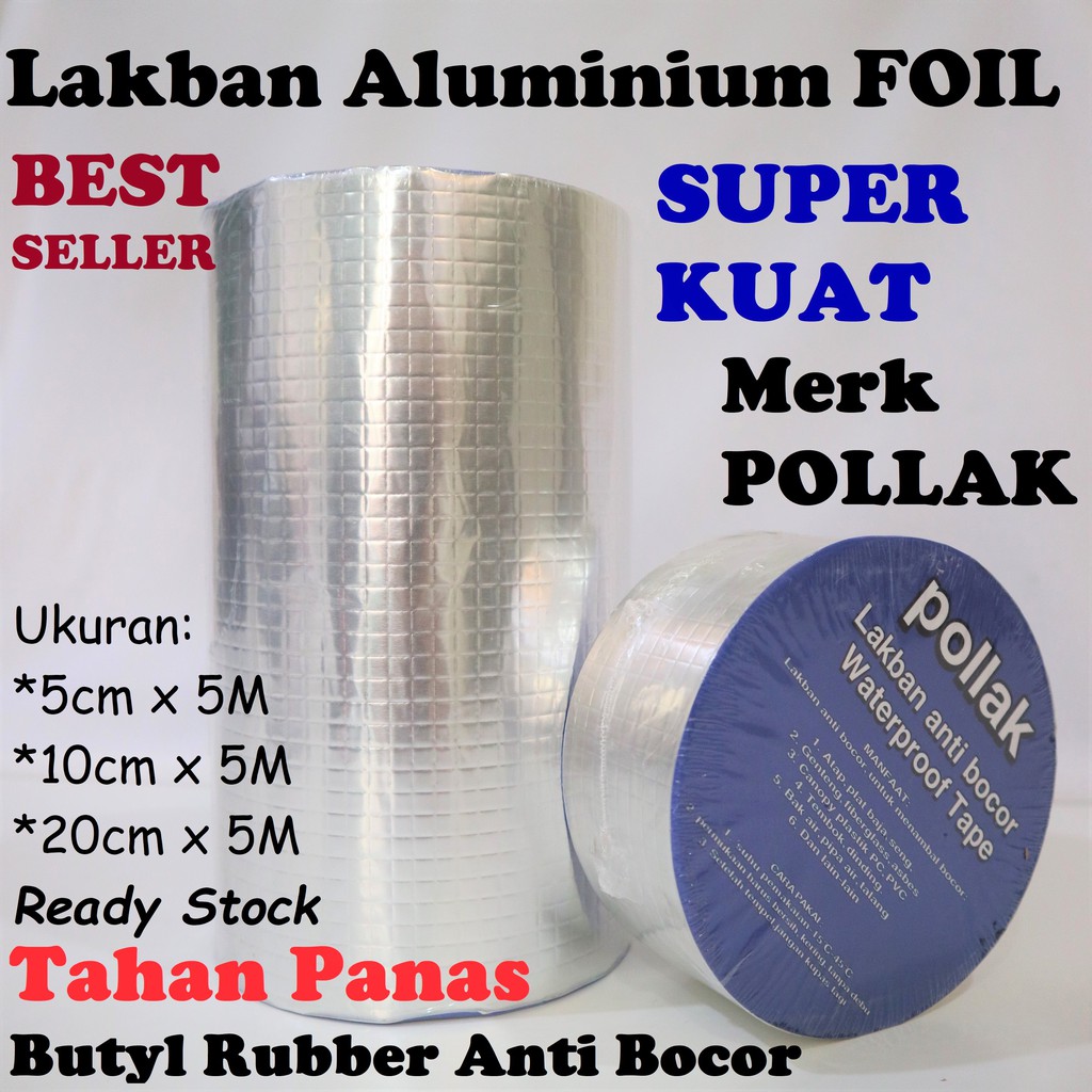 Lakban Anti Bocor Anti Air Aluminium Foil Butyl 20cmx5m Lem Talang Tambal Atap Rumah Shopee Indonesia