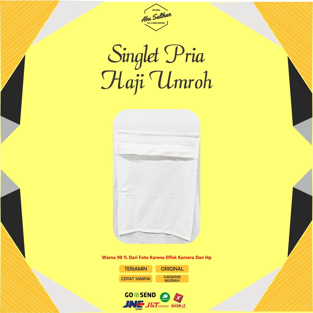 SINGLET PRIA KANTUNG HAJI UMROH / SINGLET PUTIH / SINGLET LAKI LAKI / SINGLET LEMBUT DAN NYAMAN