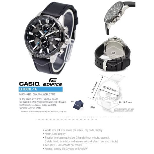 Jam Tangan Casio Edifice Original Pria EFR-303L-1A