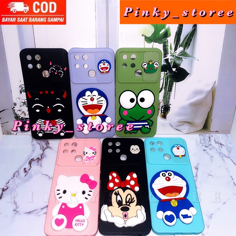 CASE MACARON SLIDE INFINIX SMART 6NFC/ SMART 5/ HOT 12/ HOT 12i/ HOT 11S NFC/ HOT 11PLAY/ HOT 10/ HOT 10PLAY/ HOT 9PLAY / CASE SLIDE CAMERA KARAKTER DORAEMON HK KEROPI MINNIE CAT