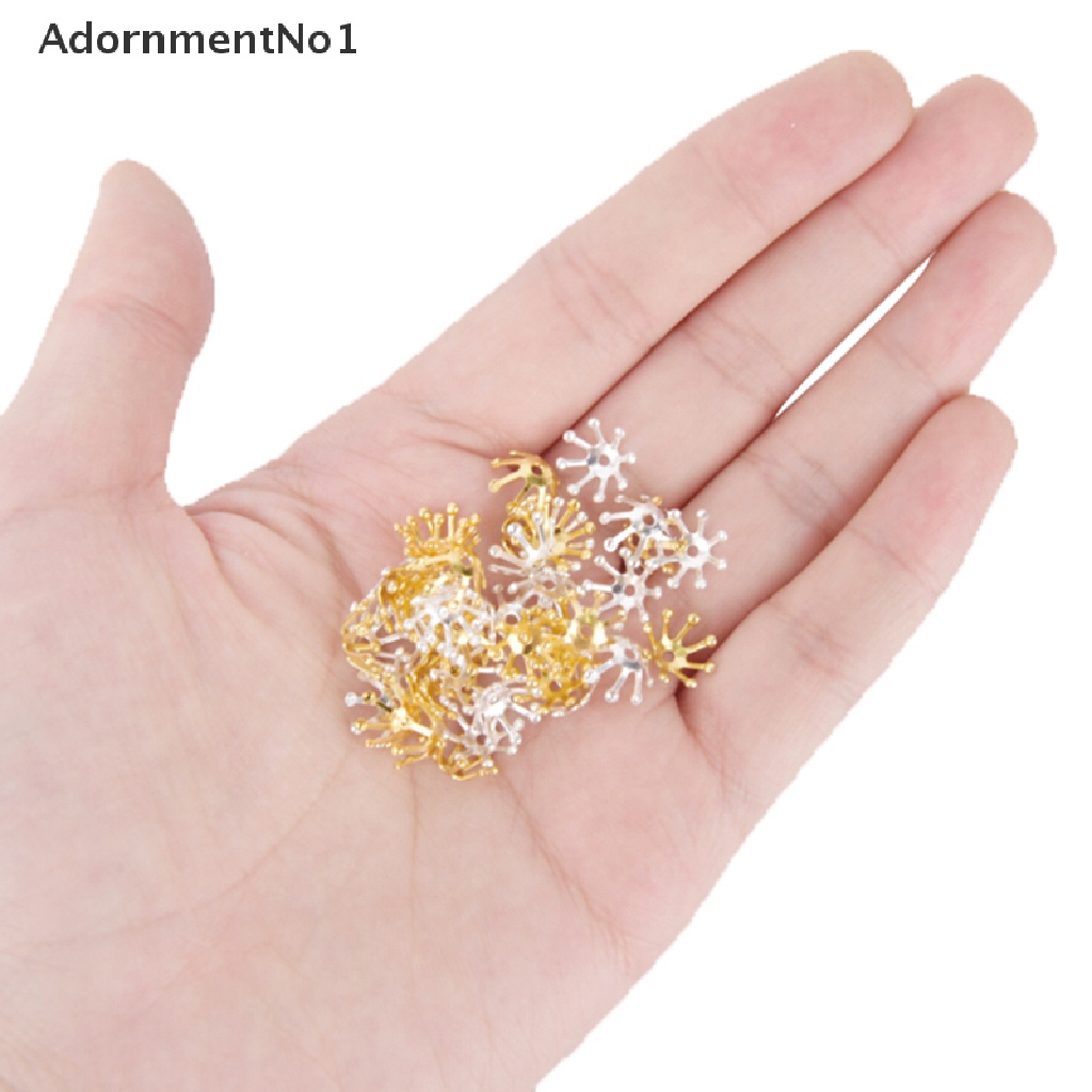 (AdornmentNo1) 20pcs Konektor Manik-Manik Bentuk Bunga Filigree 10mm Untuk Perhiasan