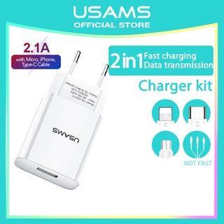 USAMS Offical Original T21 Kepala Charger kabel charger Micro/ Lightning/ Type-C fast charging Fast Charger Quick Charger 3in1 Kabel Data Mini Huawei/ Xiaomi/ Oppo/ Vivo/ Samsung / IPhone 11 12 13 Pro 7 6 Plus 6s 5s