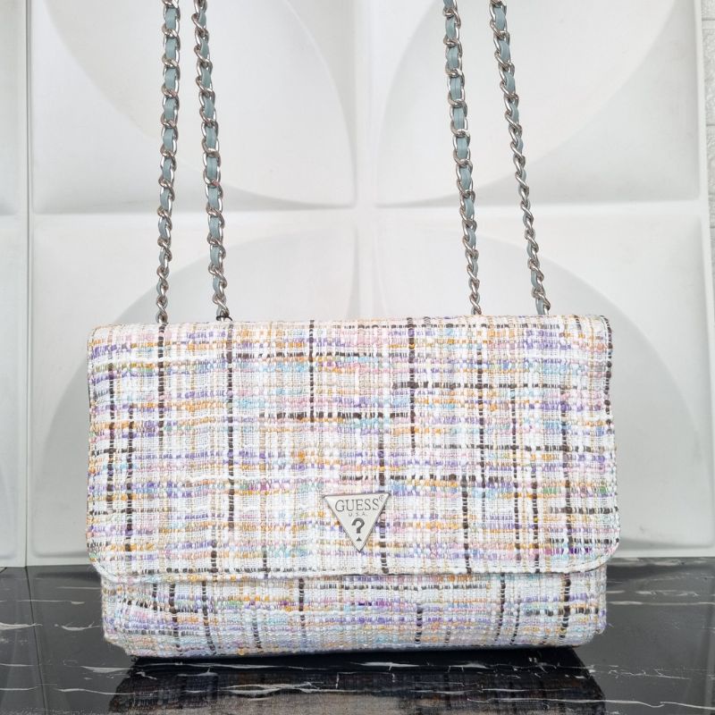 TAS GUESSS WANITA SLING BAG TWEED - GUESS004