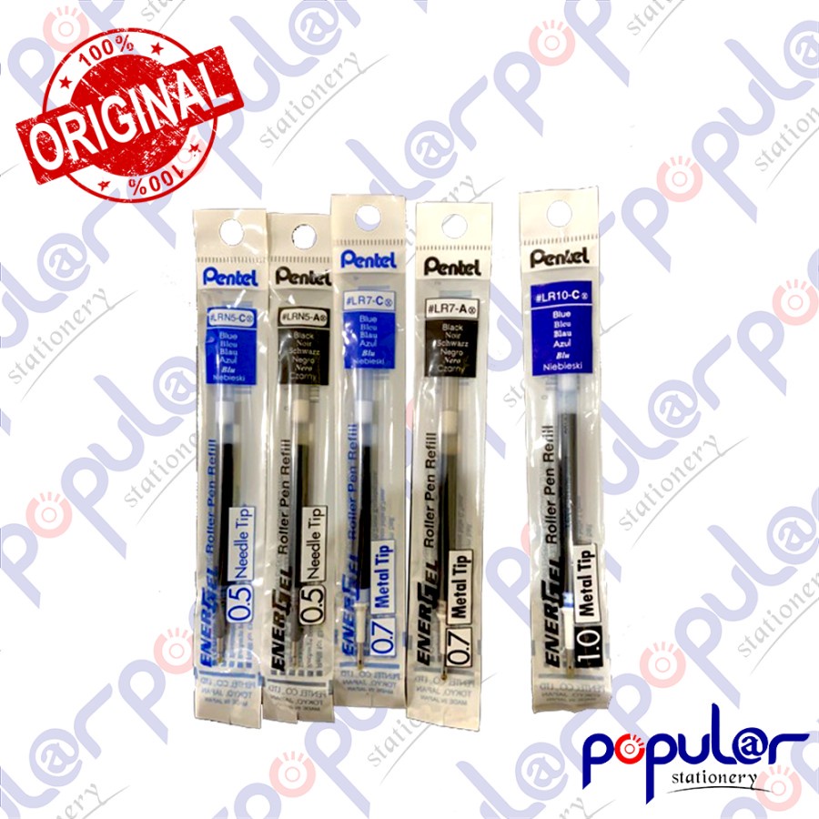 

Isi Pena / Pulpen / Ballpoint Pentel Energel Ukuran 0.5 - Hitam / Biru