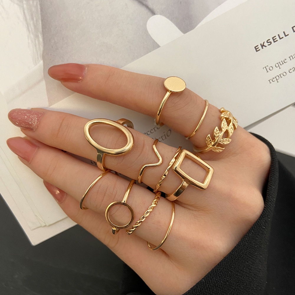 Vintage Hollow Metal Disc Ring Fashion Gold Silver Finger Rings for Women Jewelry Accessories