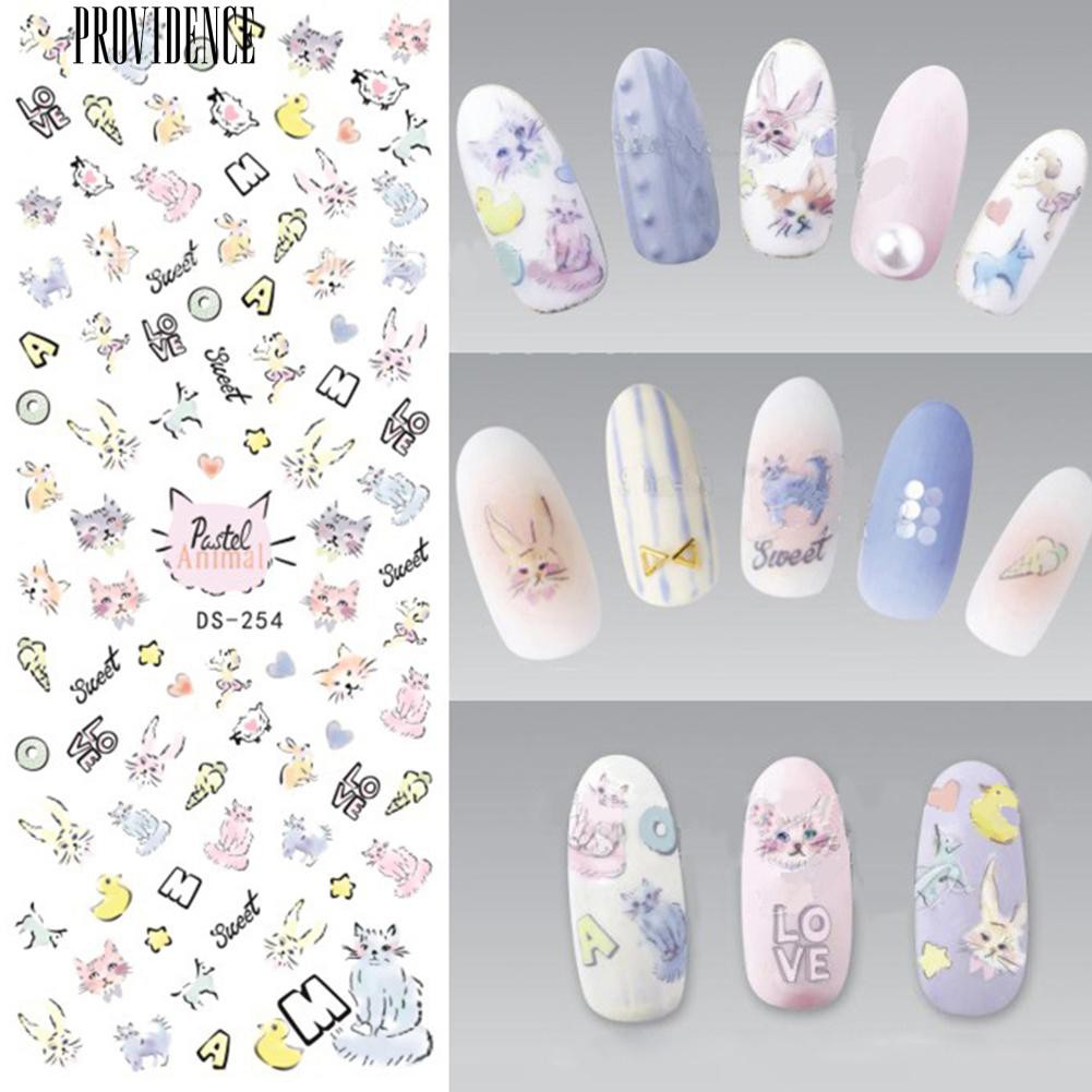 Bunga Bulu Kupu-kupu Surat Pola DIY Nail Art Sticker Manicure Alat