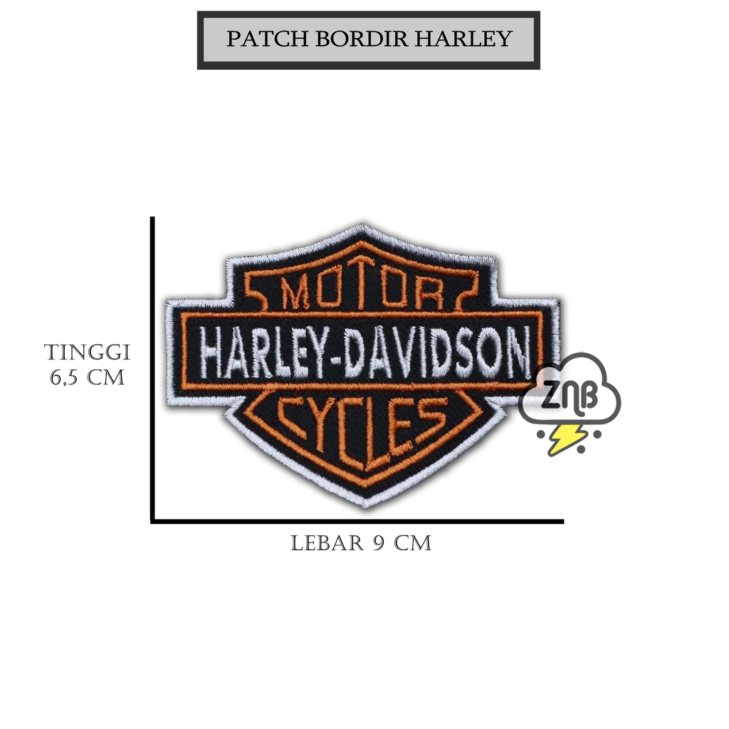 PATCH BORDIR HARLEY DAVIDSON EMBLEM BORDIR TEMPELAN JAKET DAN KEMEJA