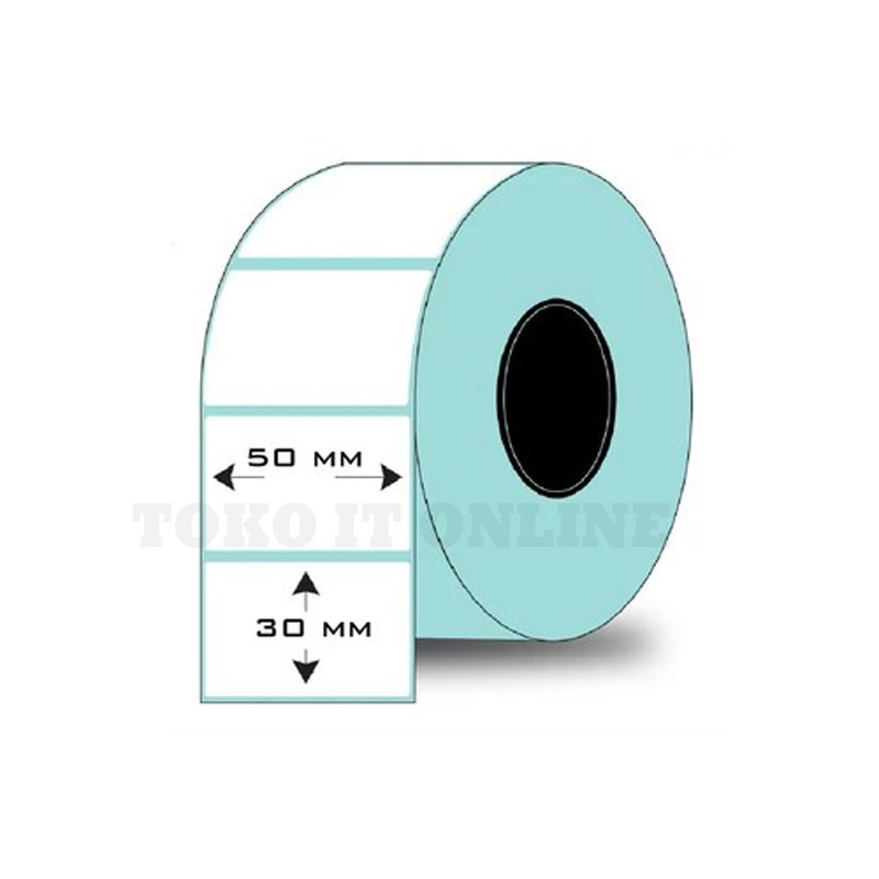 LABEL THERMAL 50X30 isi 1000pcs - STIKER BARCODE STIKER BAKERY MINUMAN MAKANAN 50x30mm