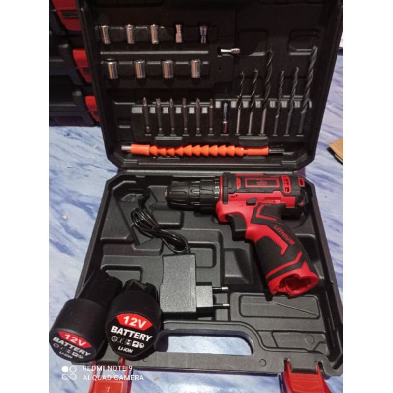 NEW YUKIDO 12V-SET Bor Obeng Bor Baterai 12 Volt Cordless Drill spt JLD/UCHIHA/BOST/RYU