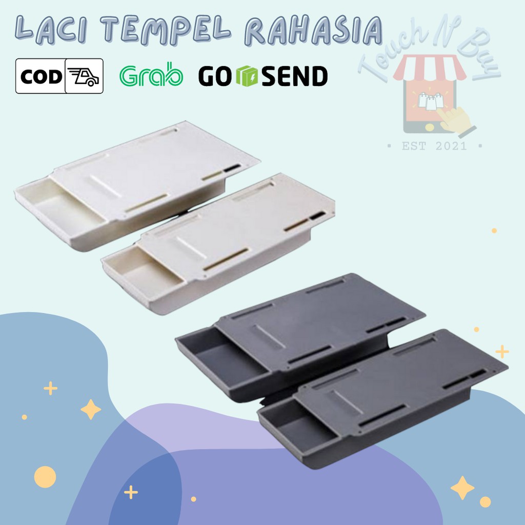 Laci Tempel Bawah Meja Tempat Kotak Tambahan Penyimpanan Serbaguna /Laci tempel rahasia/Laci Rahasia