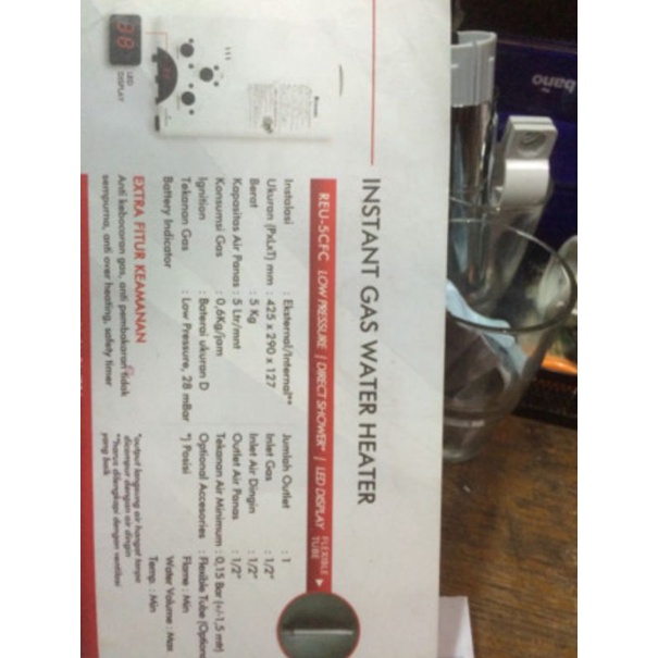 Rinnai Water Heater Instan REU 5 CFC / Water Heater Gas Murah