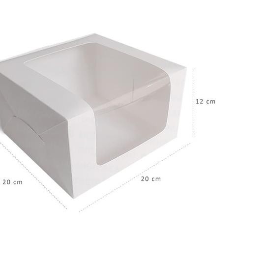 ✈ [Digipack] Madeline Window White Cake Box 20 x 20 x 12 ➵