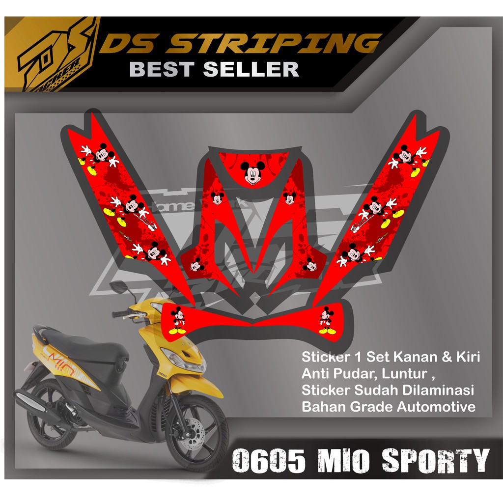 0605 Striping Mio Sporty Stiker variasi List Mickey Mouse 1