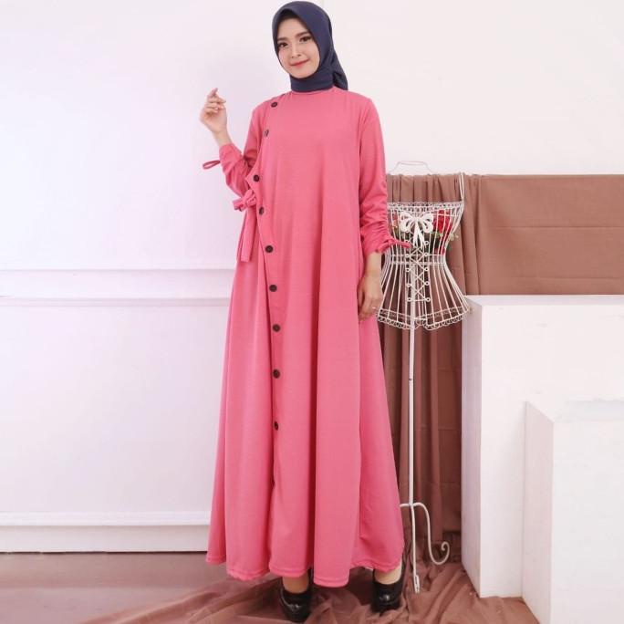 Baju Gamis Wanita Terbaru Gamis Remaja Gamis Bahan Wafer 8313 hitjab78 Buru Order
