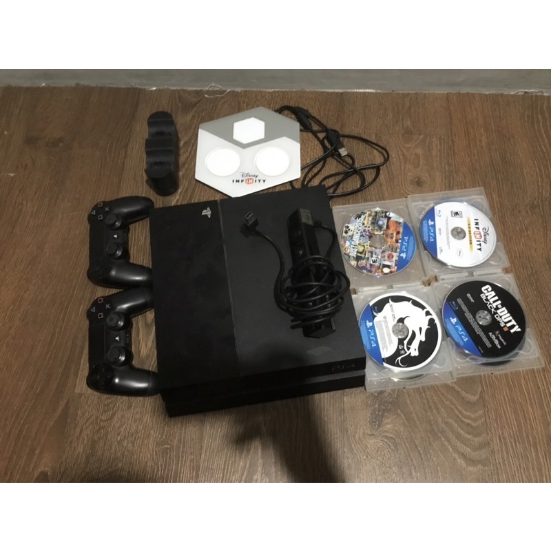 PS4 Fat 500GB + kamera + charger stick portable + disney infinity