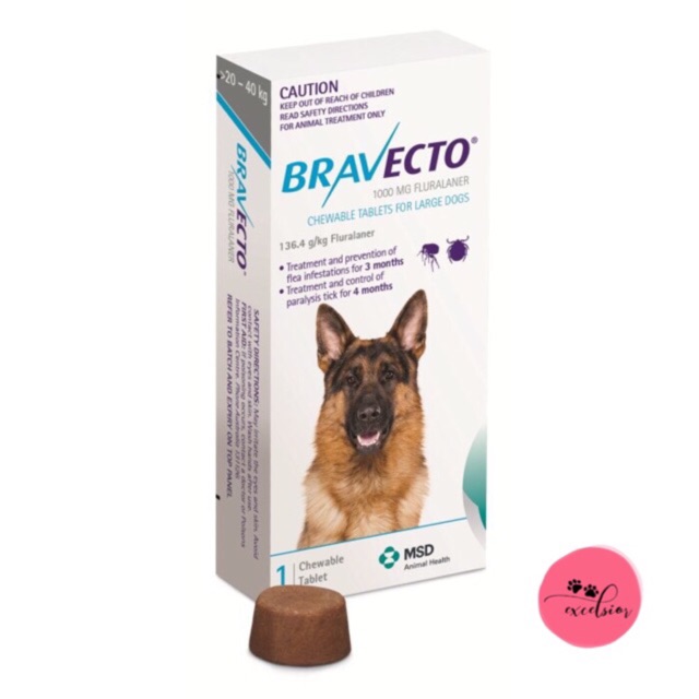 Bravecto obat kutu anjing for large dog 20-40 kg