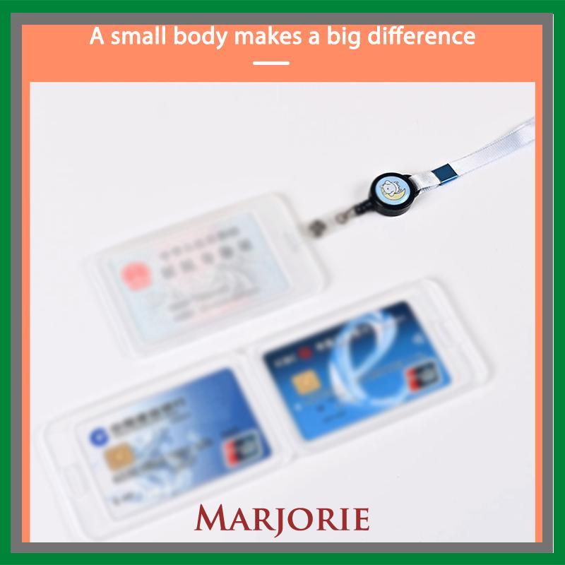 Kartu Bus Izin Kerja Siswa Kartu Makan Plastik Dua Sisi Pemegang Kartu Transparan-MJD