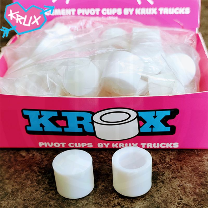 KRUX Pivot Cups White Hardware Skateboard set of 2