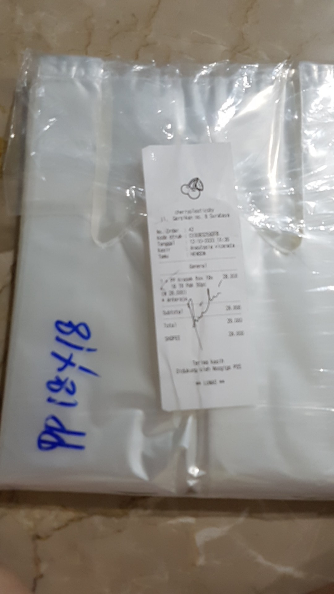 Kresek Pp Alas 18x18 Bening Tebal