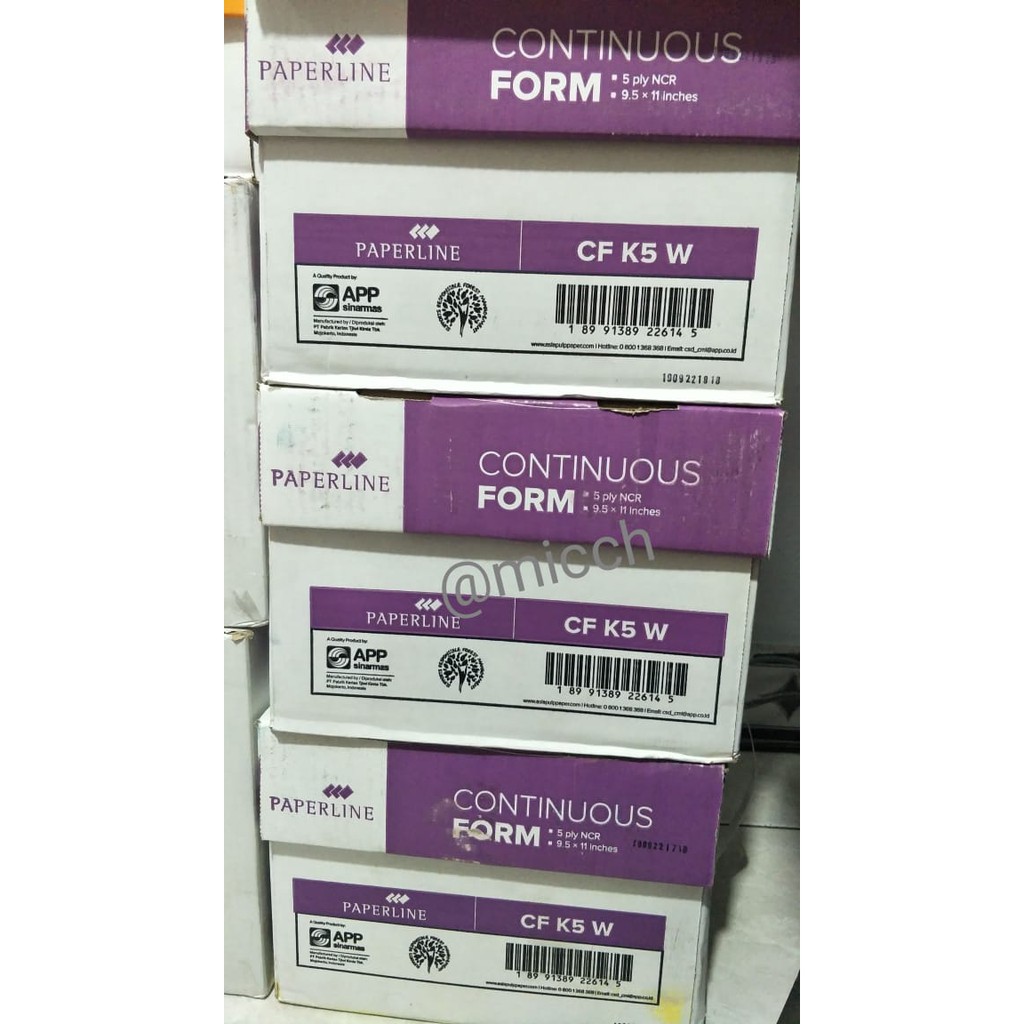 

PAPERLINE CF UK. 9,5 x 11- 5 PLY WARNA ( NCR )