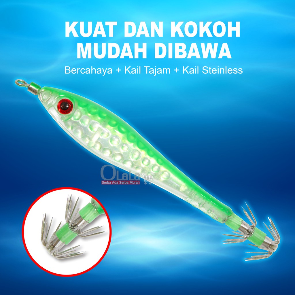 UMPAN  PANCING / KAIL IKAN BIONIK MOTIF CUMI ISI 5pcs MG