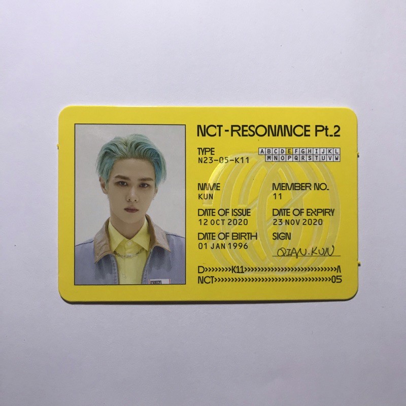 id card kun departure tags: nct resonance pc photocard winwin hendery xiaojun lucas yangyang