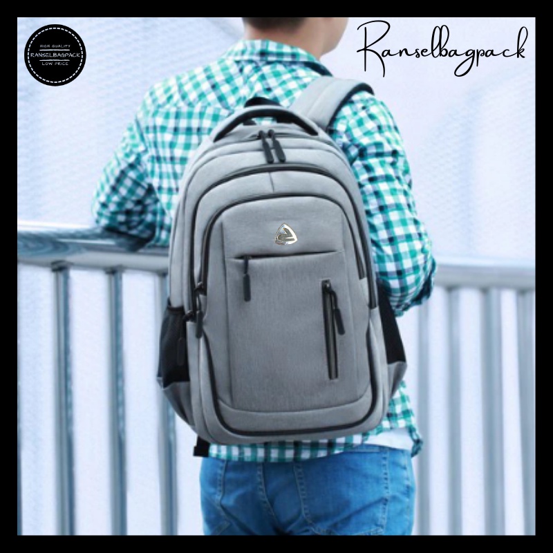 Tas Ransel Pria - Tas Sekolah Kuliah Kerja Travel Remaja Dewasa Model Murah Terbaru Korea Kekinian Multifungsi Stylish Backpack Punggung Bahu Besar Bagus Import Lokal Original Fashion Simple Casual Elegan Cowok