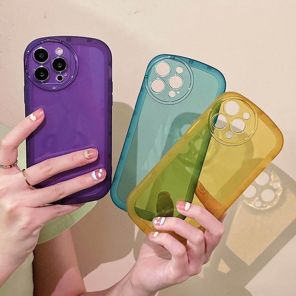 Soft Case TPU Shockproof Warna Permen Macaron Cover iPhone 14 13 12 11 Pro Max X XR Xs Max 7 8 Plus SE