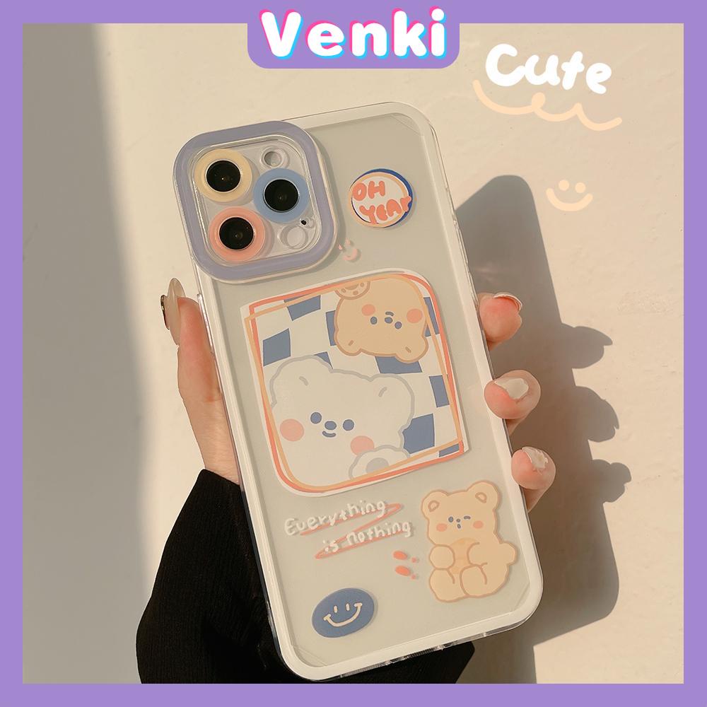 iPhone Case Silicone Soft Case Clear Case Square Edge Angel Eye Cat Eye Pupil Eye Full Cover Camera Protection Shockproof Case Bear Cartoon Cute Style For iPhone 13 Pro Max iPhone 12 Pro Max iPhone 11 Pro Max iPhone 7 Plus iPhone XR XS MAX 12 XS pro XR