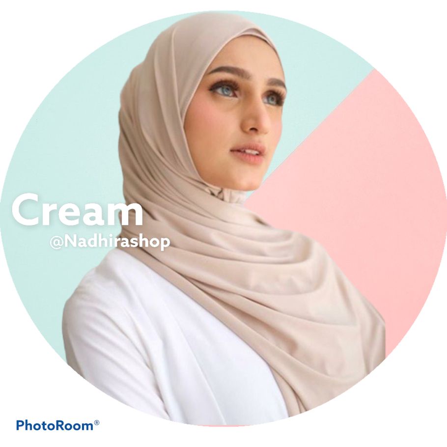 pashmina instan jersey premium size 180x75-PJ Instan Cream