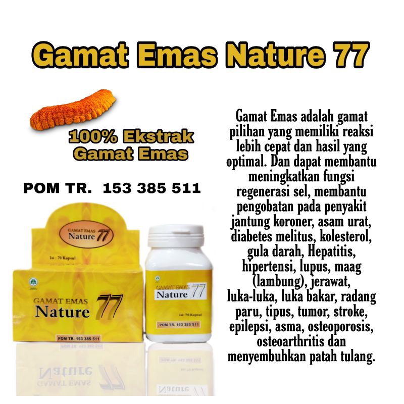 Gamat Emas Nature 77 isi 70 kapsul original