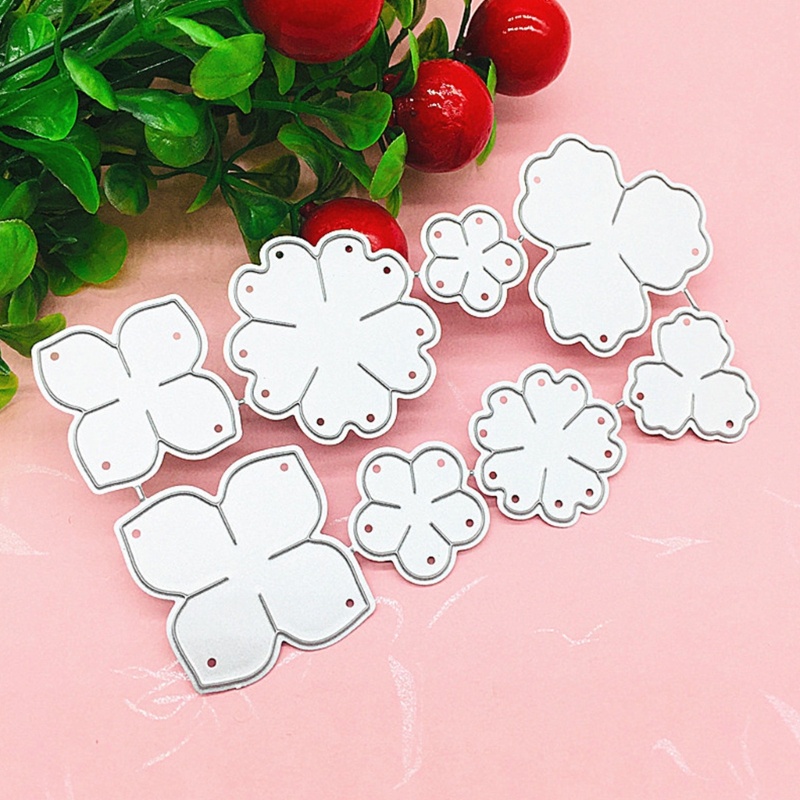 Cetakan Stensil Cutting Dies Motif Bunga Bahan Metal Untuk Scrapbook / Craft Diy