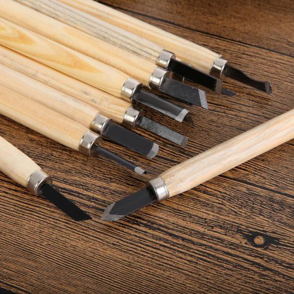 Set Pisau Ukir Pahat Kayu 12 in 1 Wood Carving Art Knife - KSJ-12--TOOKIE