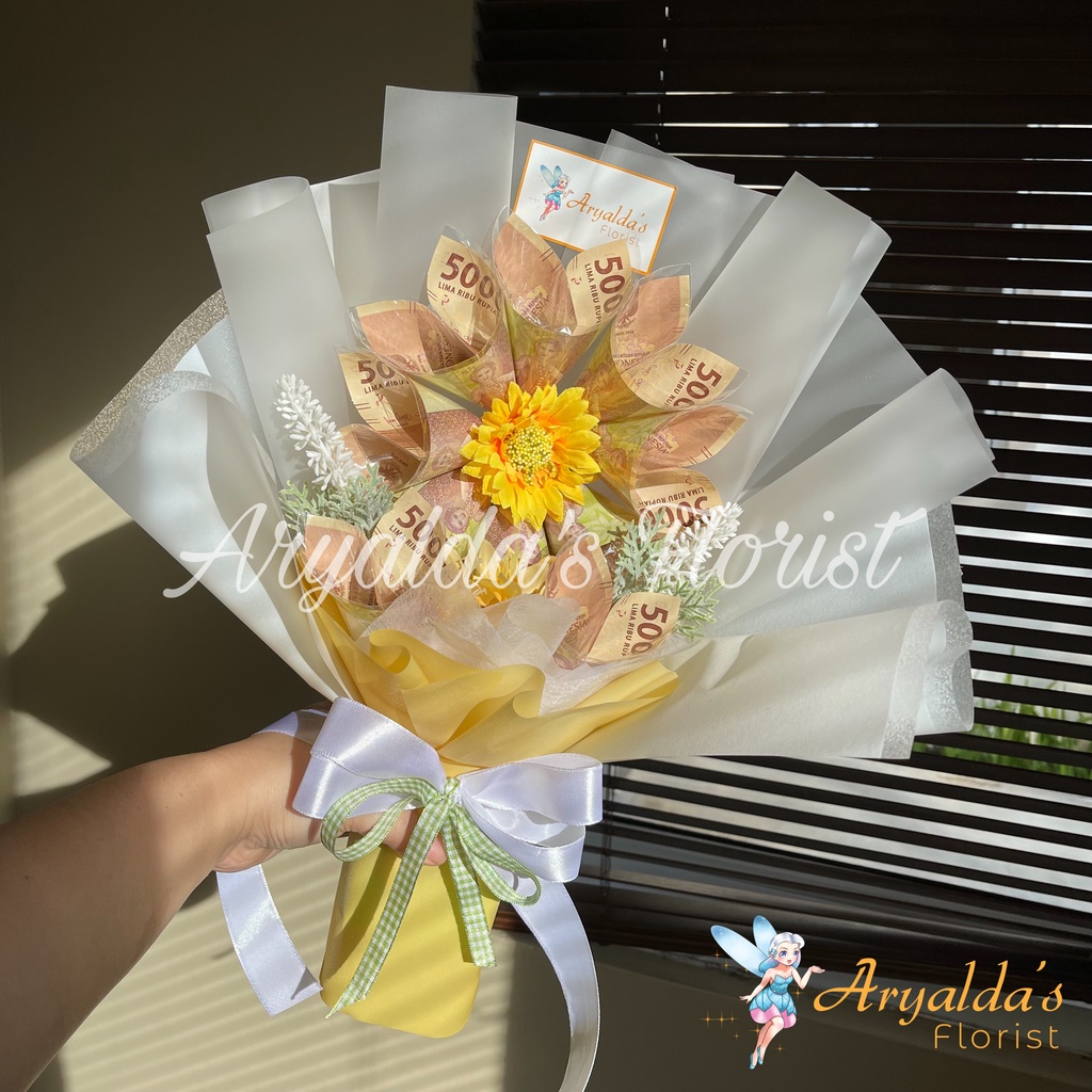 PREMIUM Mini Money Bouquet By Aryalda's Florist | Bouquet Uang Asli 2rb, 5rb, 10rb, 20rb, 50rb, 75rb