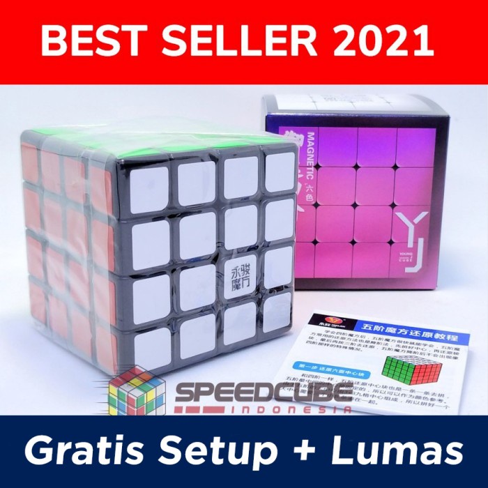 Rubik 4x4 Magnetic Yusu V2 Black - Rubik 4x4x4 Magnet Yongjun