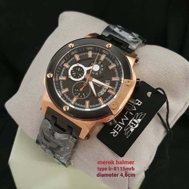 Jam Tangan Pria BALMER 8115 Black Rosegold ORIGINAL