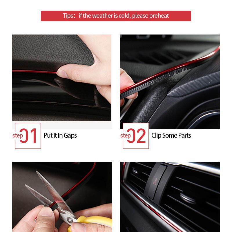 Stiker Strip 3d Panjang 5m Untuk Dekorasi Interior Mobil