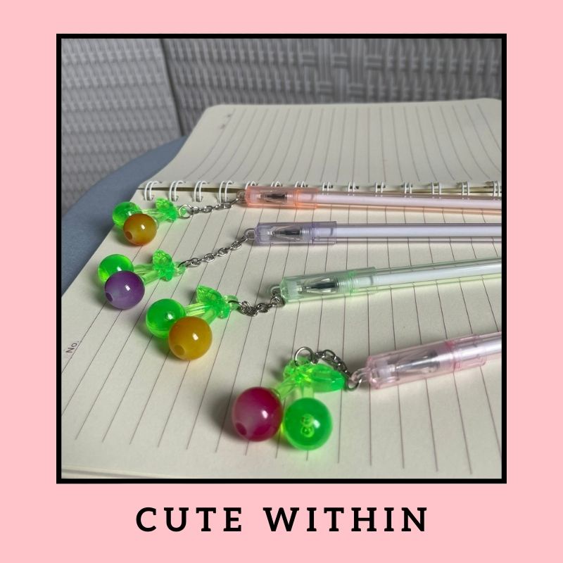 

PULPEN GANTUNG CHERRY HIJAU BUAH ALAT TULIS LUCU