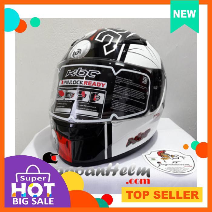 Kbc Helm Vr Eye Ball | White | Fullface Ddring Visor Flat