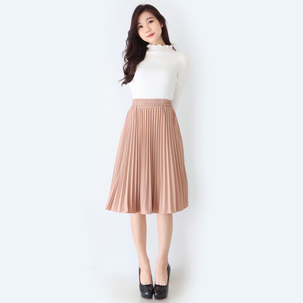 Rok Plisket - Rok Wanita Selutut Mrs4