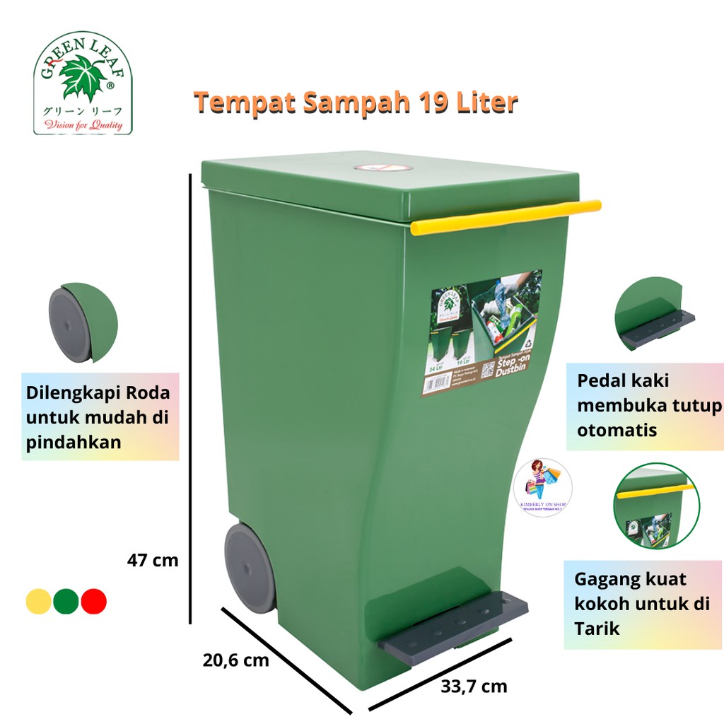 Tempat Sampah Injak 19 Liter Green Leaf 2128 VENTURA