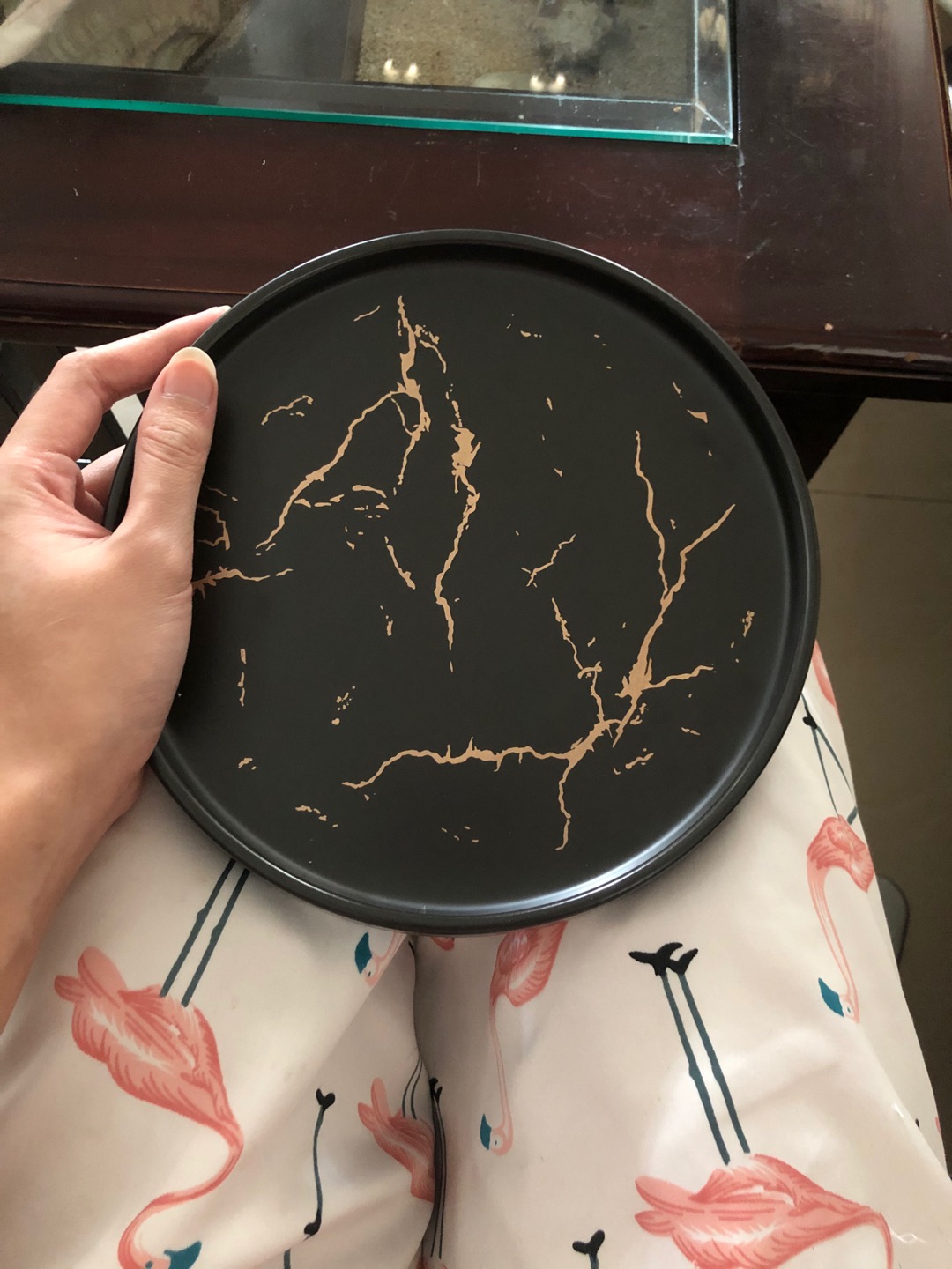 Marble Western Circular Steak Plate Jewelry Plate