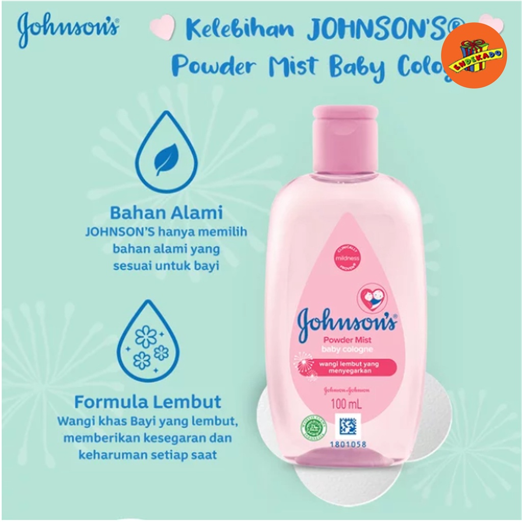 JOHNSON'S POWDER MIST BABY COLOGNE 100ml - Parfum/Cologne Bayi